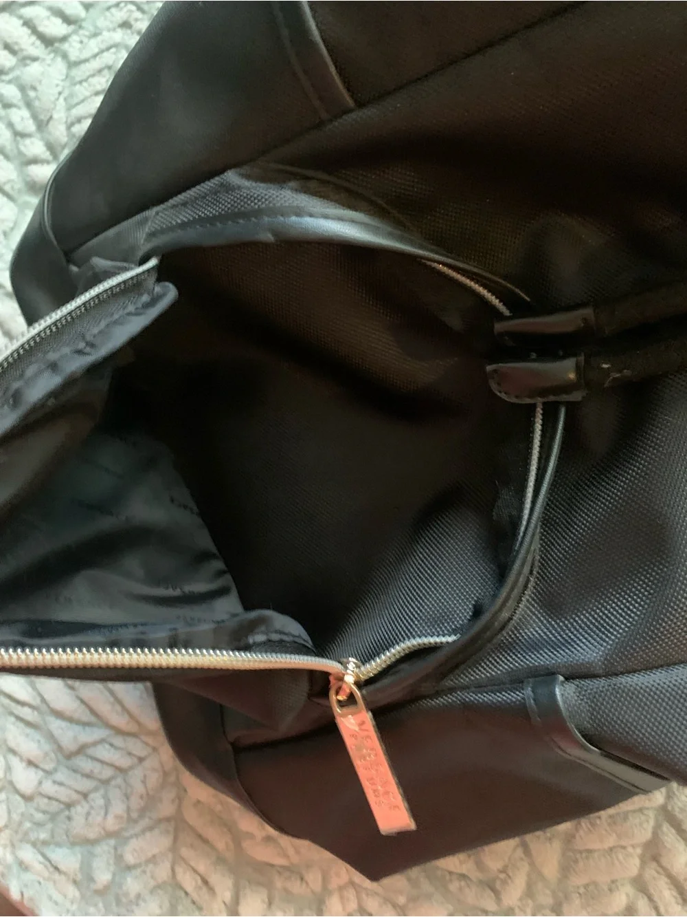 Versace Black Backpack tote with Gold Hardware